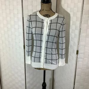 NWT Halogen checkered cardigan size small